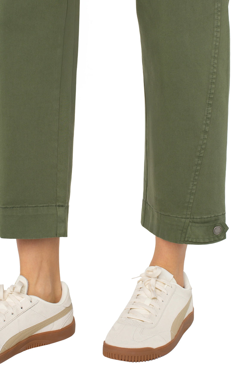 cargo crop with tab hem pant | forest shade