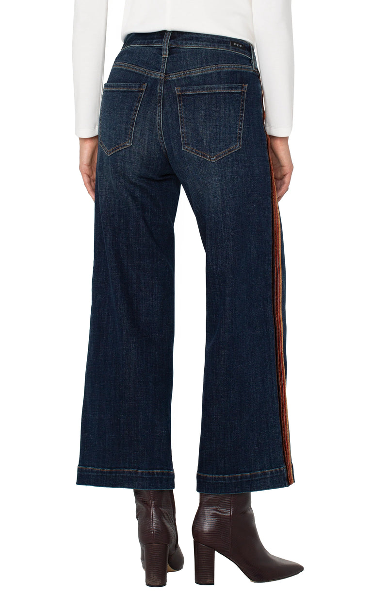 stride wide leg velvet trim | eastmoor