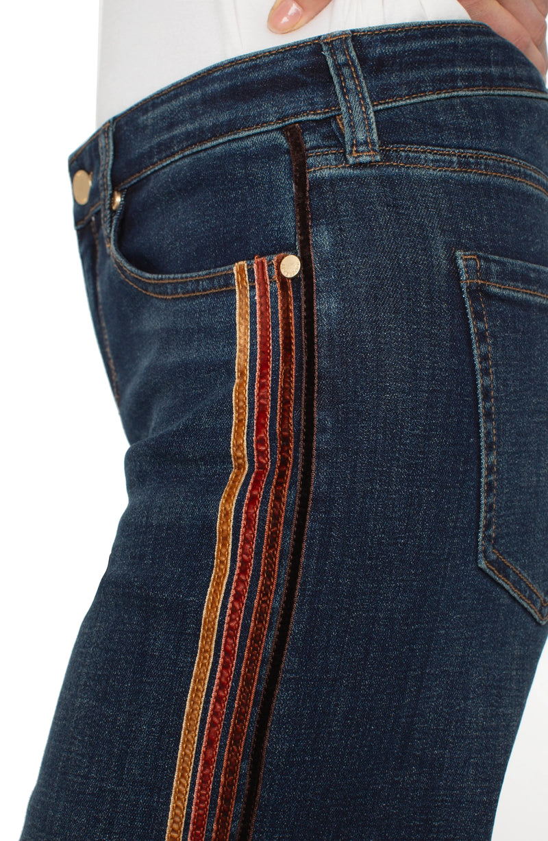 stride wide leg velvet trim | eastmoor
