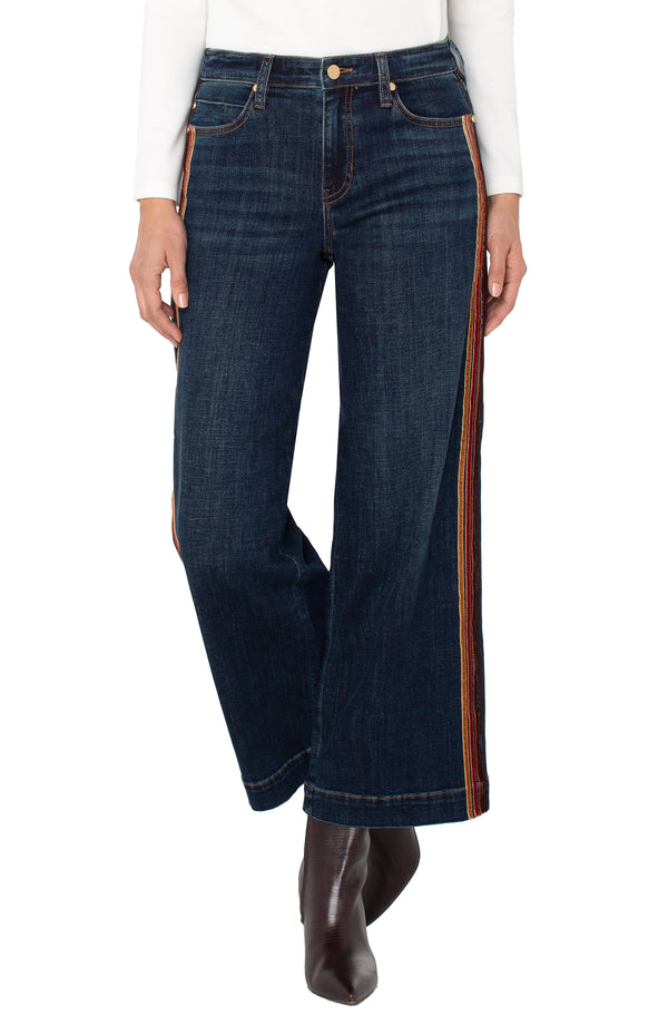 stride wide leg velvet trim | eastmoor