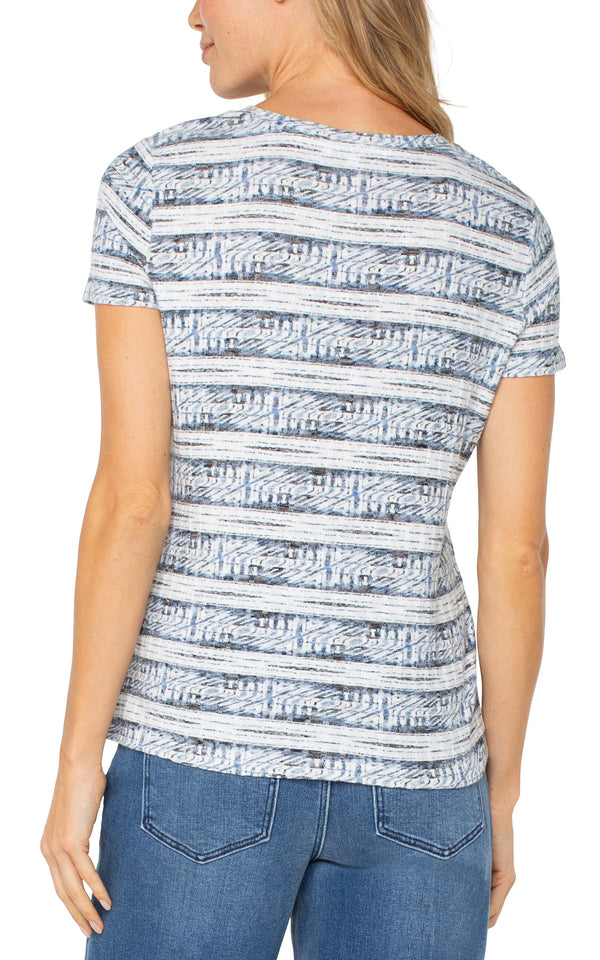 indigo ikat miter front top