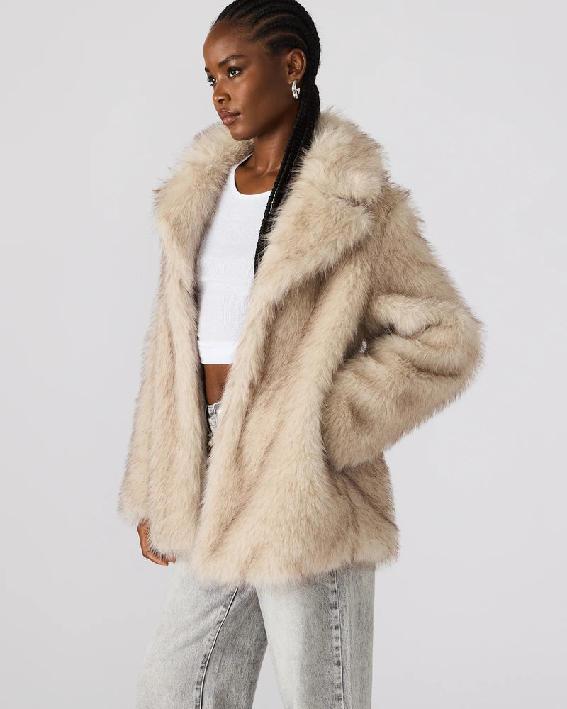 kindra faux fur coat | natural