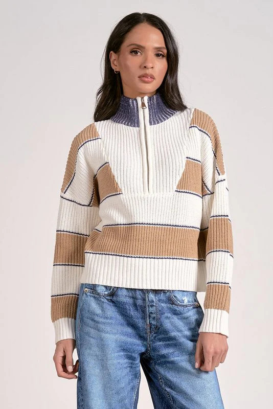 sloane sweater | camel stripe
