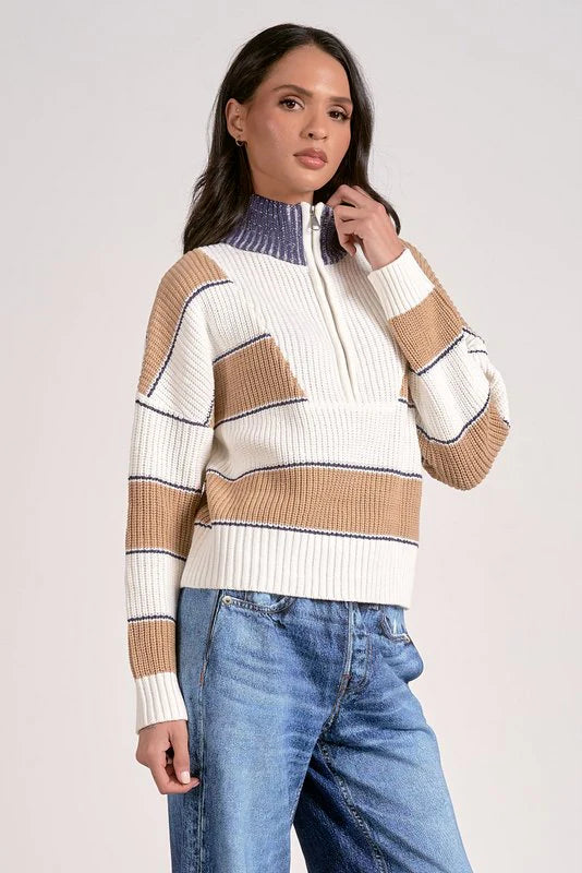 sloane sweater | camel stripe