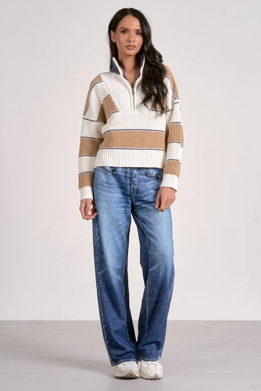 sloane sweater | camel stripe