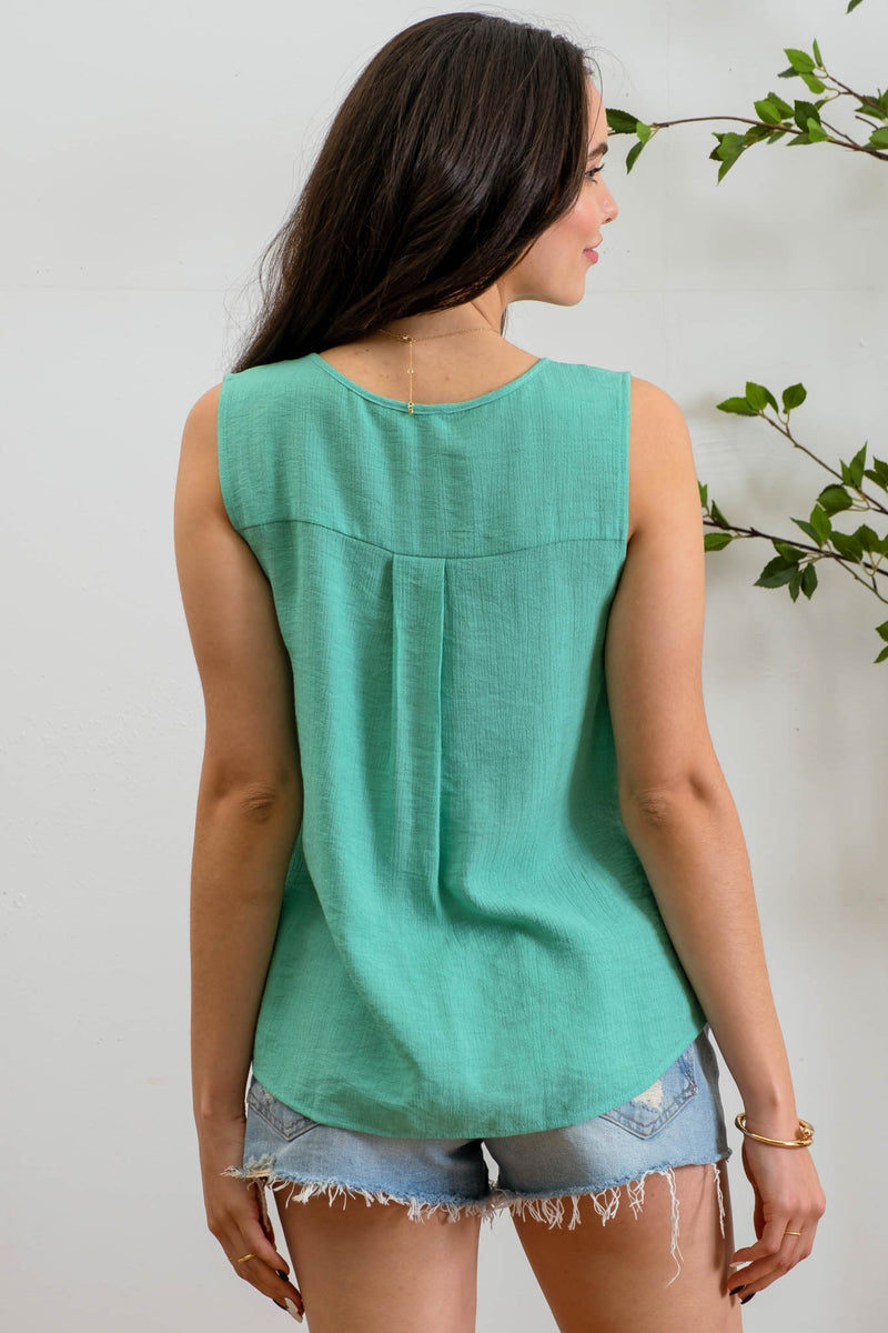 emerald sleeveless top