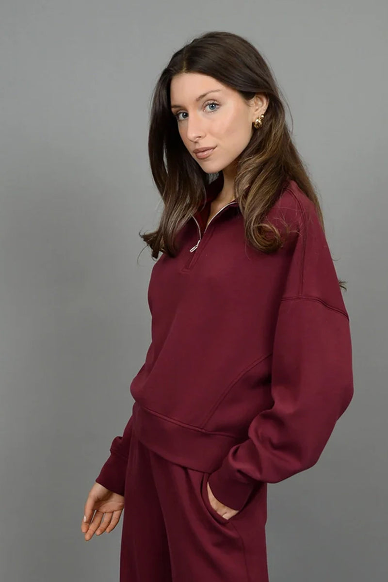 mailyn scuba kit zip pullover | oxblood