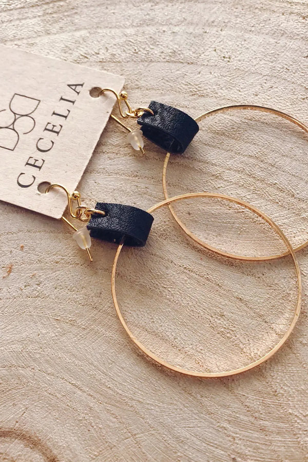 leather hoop earrings | more colors