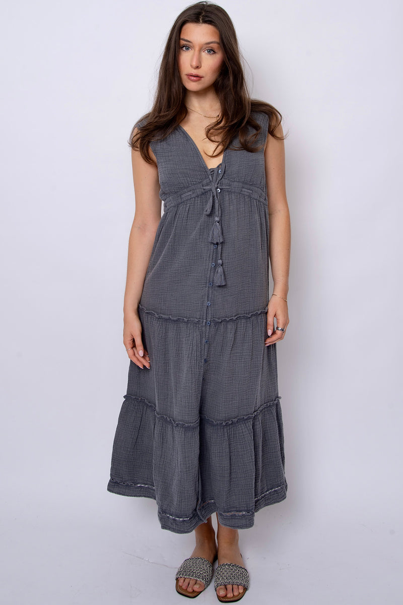 macbeth tiered dress | coal