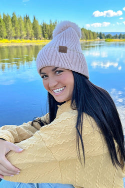 sequin pom beanie | more colors