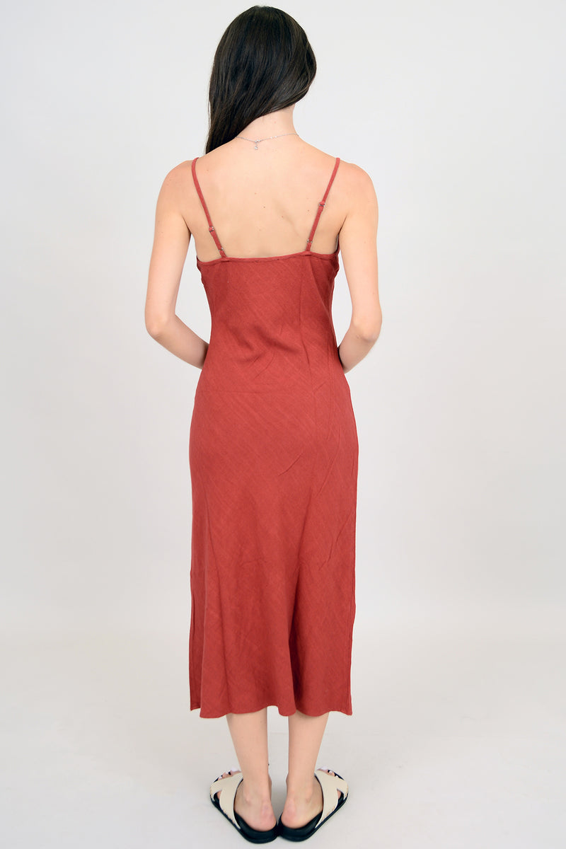 layla linen blend dress | red earth