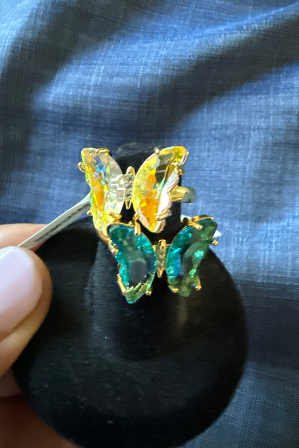 glass butterfly ring | 2 colors