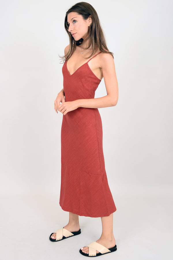layla linen blend dress | red earth