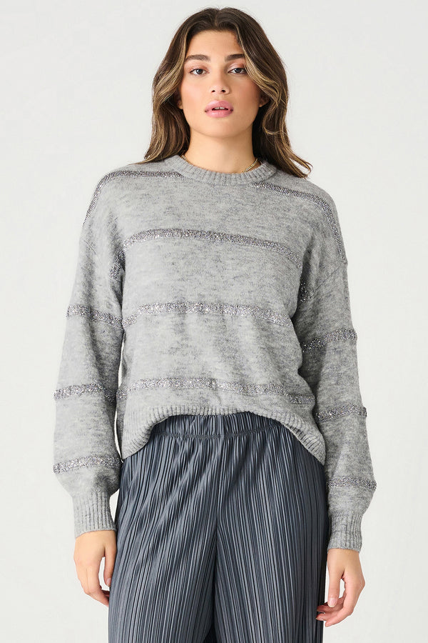 sequin stripe sweater | grey