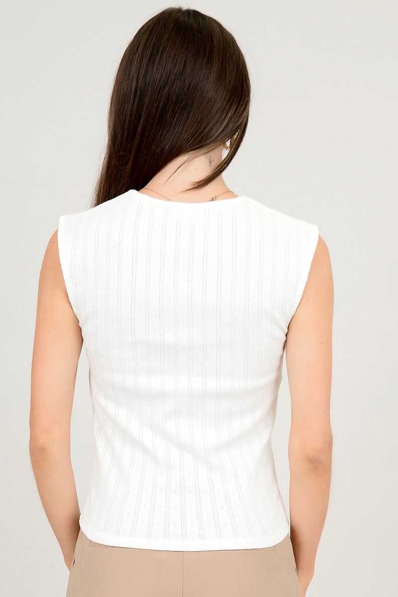 skina sleeveless top | white