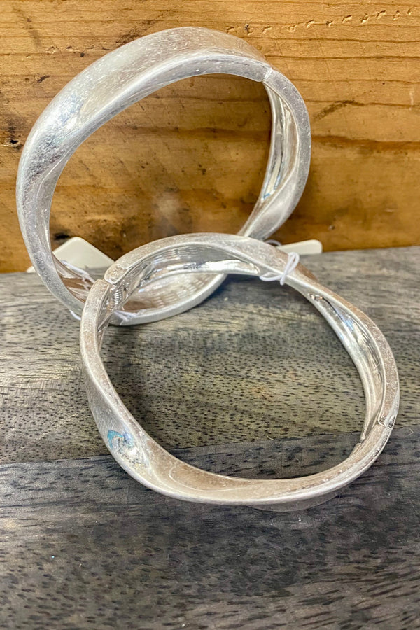 twisted silver bangle