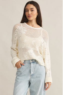 yael crochet floral sweater