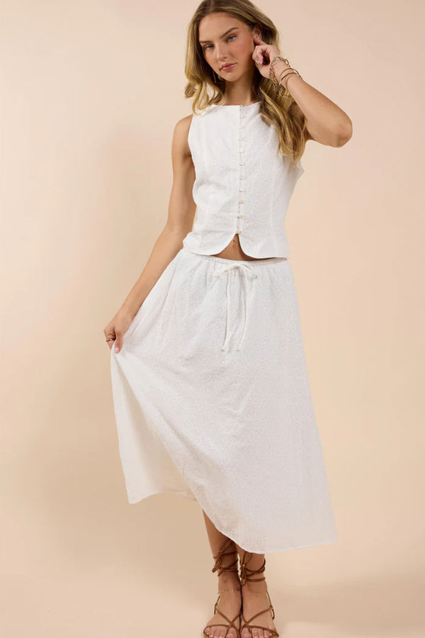 sundream eyelet skirt | white