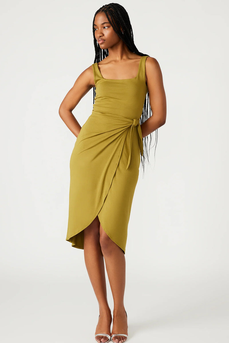 rhea side tie dress | green moss allure boutique rhea side tie dress | green moss allure boutique