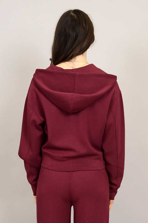 haidelyn scuba knit zip hoodie | oxblood