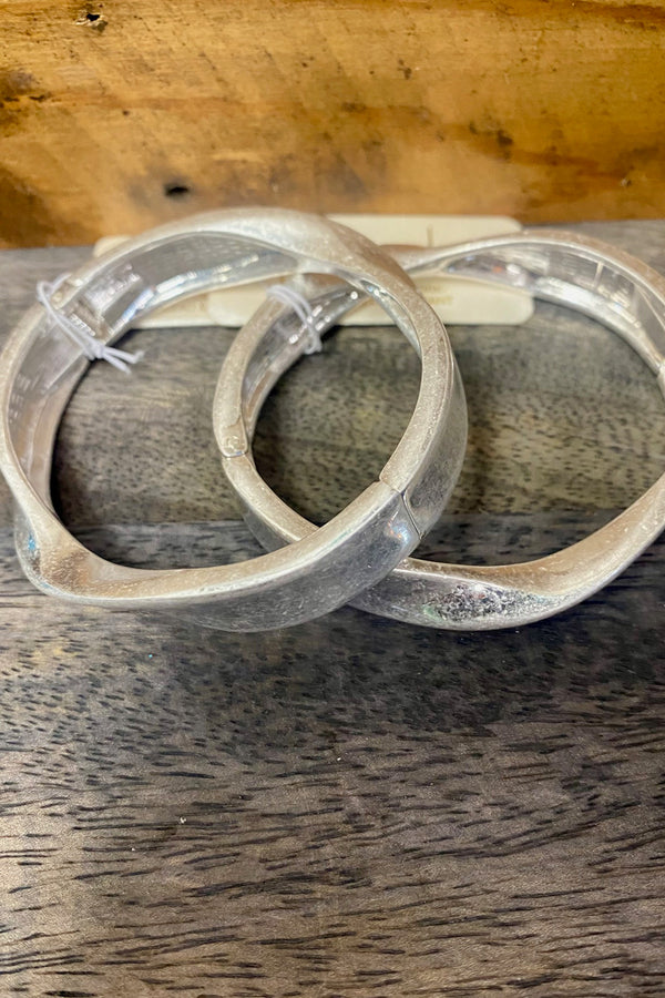 twisted silver bangle