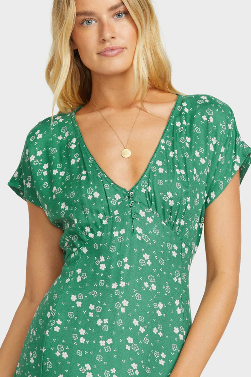 bright skies midi dress | island green