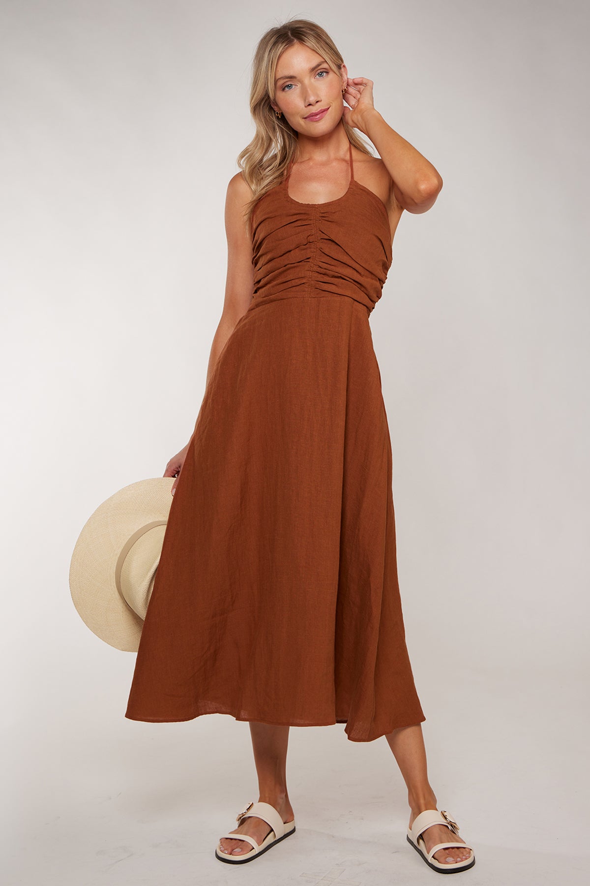 leila dress | rust – allure boutique
