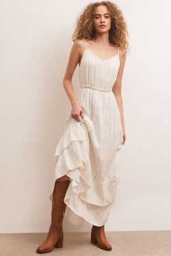 rose maxi dress | white