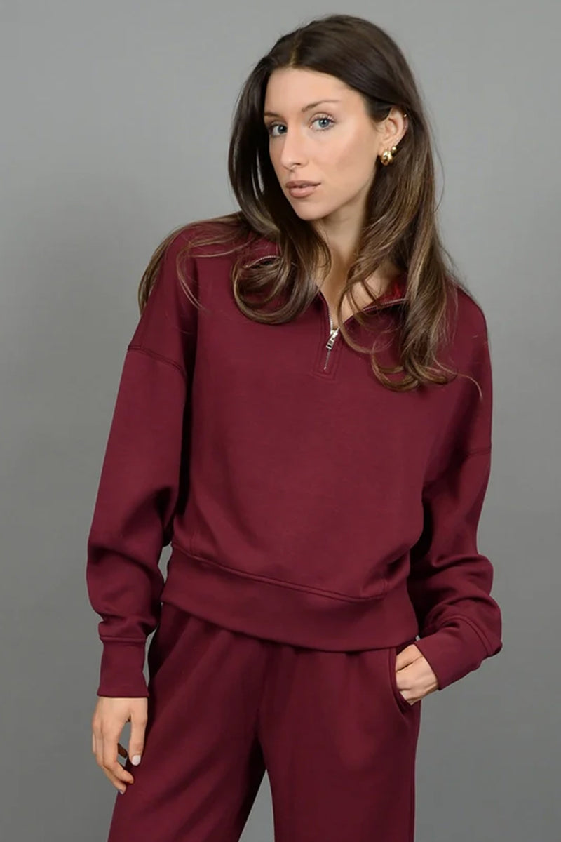 mailyn scuba kit zip pullover | oxblood