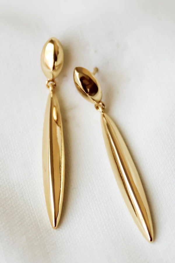 pleat drop earrings | gold filled