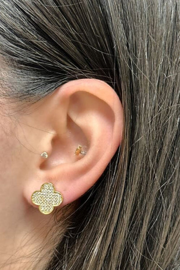 clover cz pave studs
