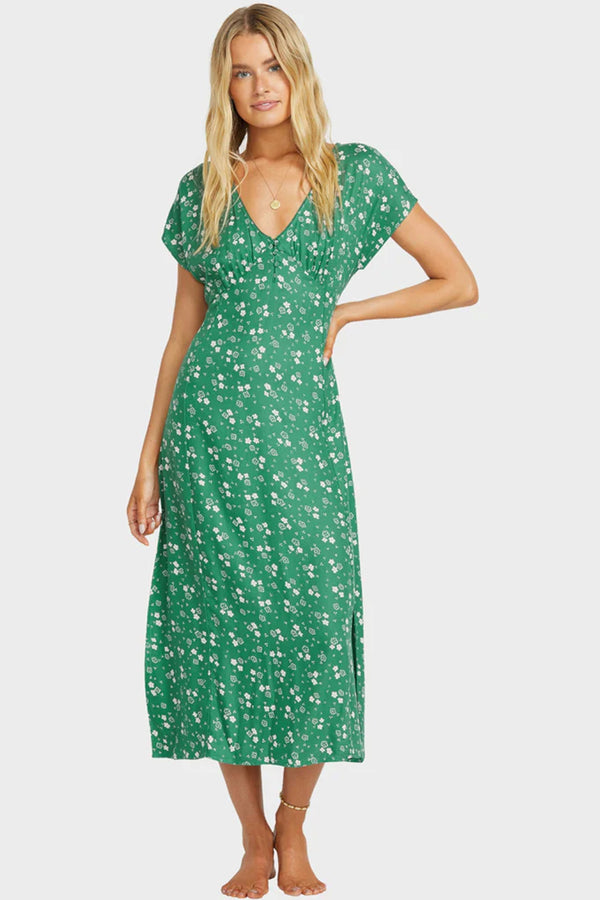 bright skies midi dress | island green