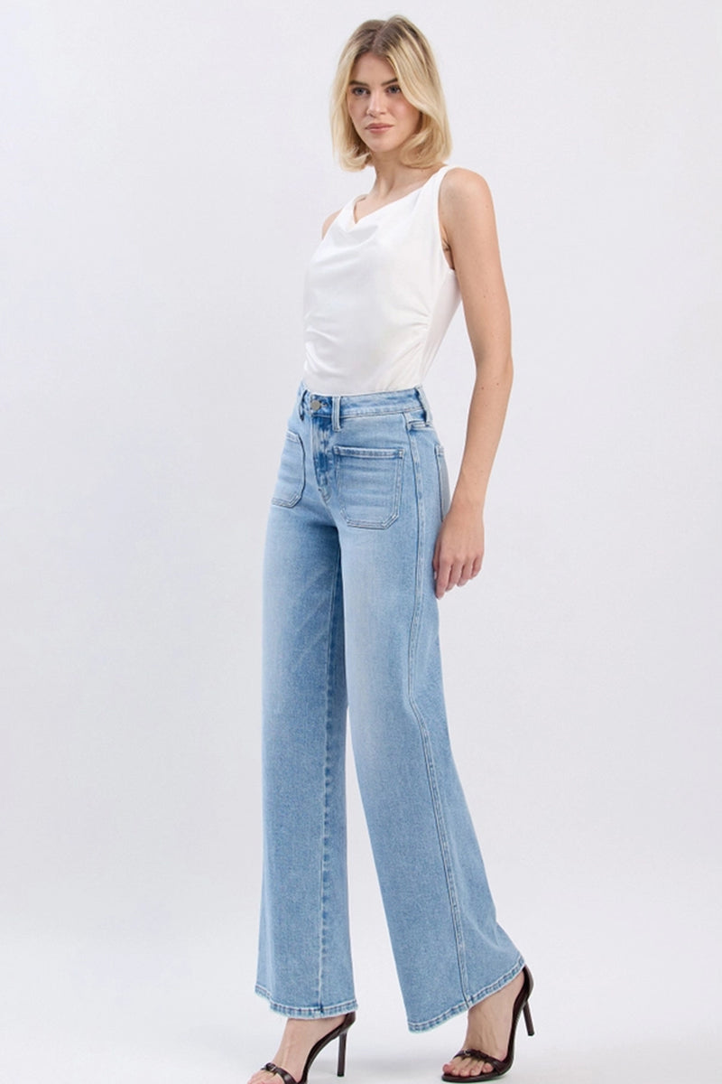 apus front patch pocket jeans | wide leg