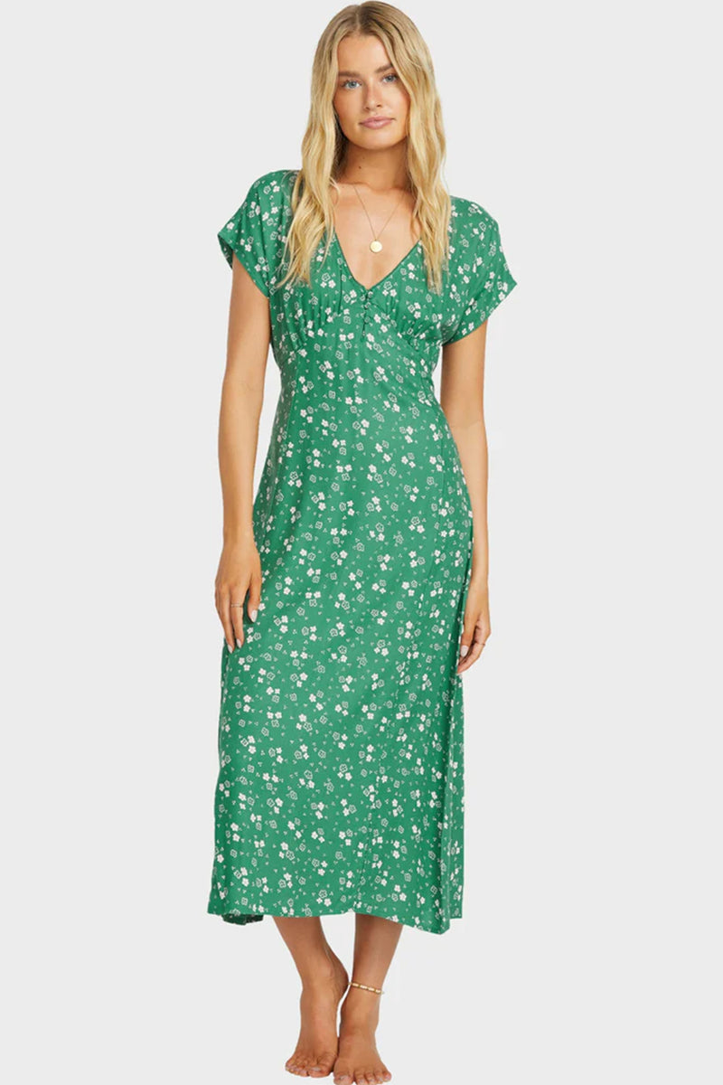 bright skies midi dress | island green