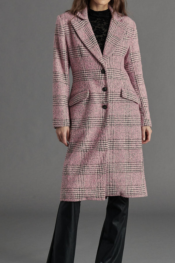 gemini pink check coat