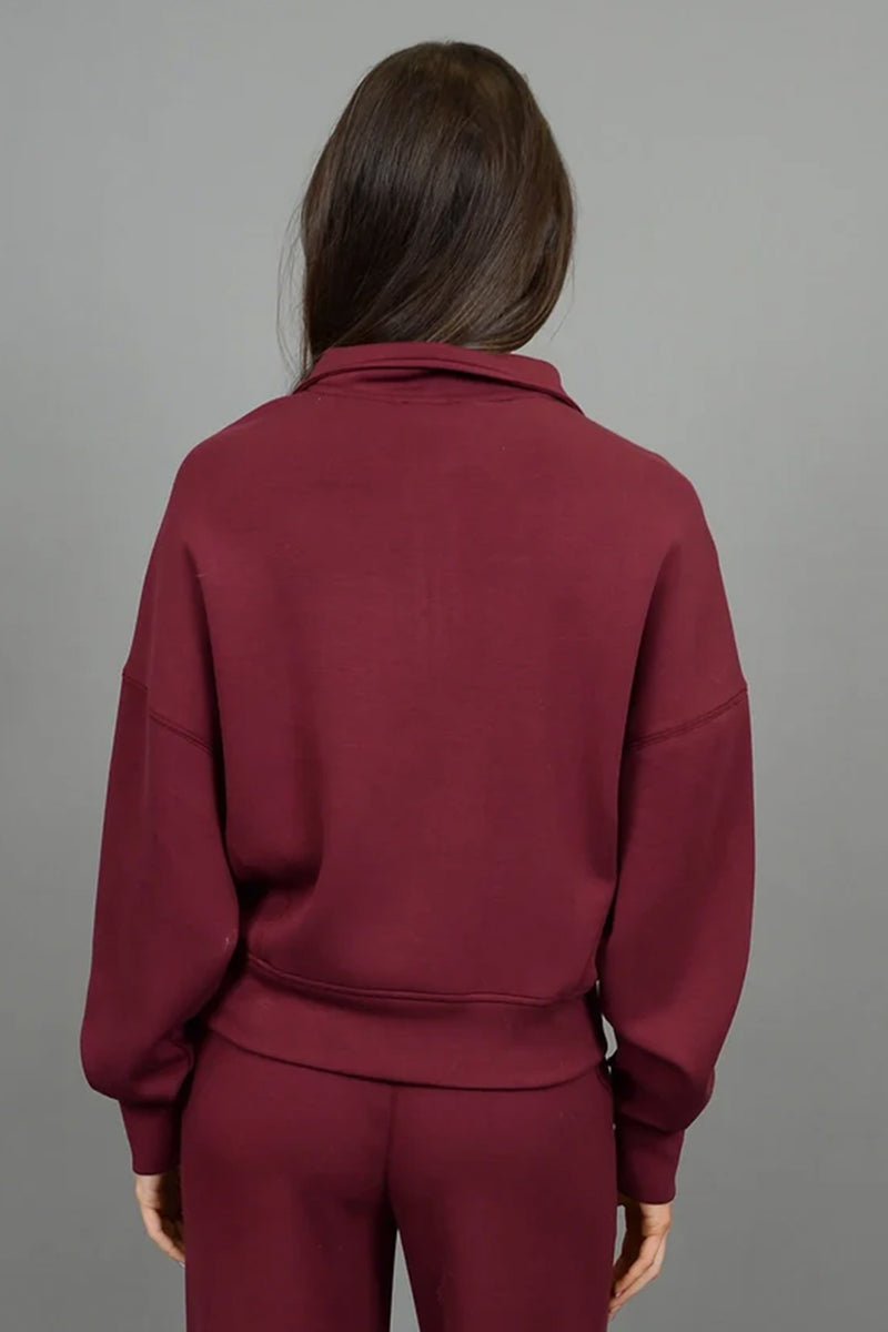 mailyn scuba kit zip pullover | oxblood