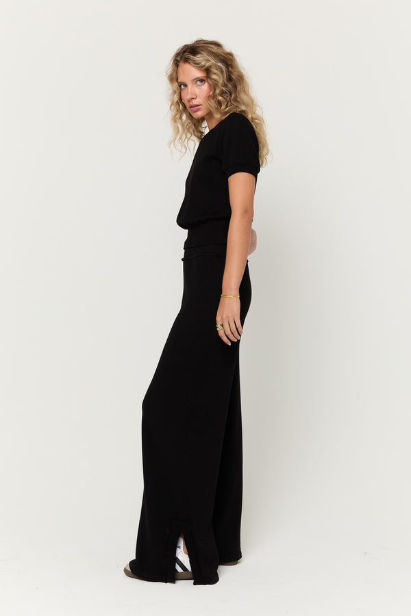 beau wide leg pant | black