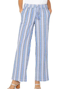 stripe drawstring pant | cobalt