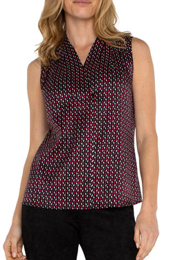 star ruby dot satin blouse