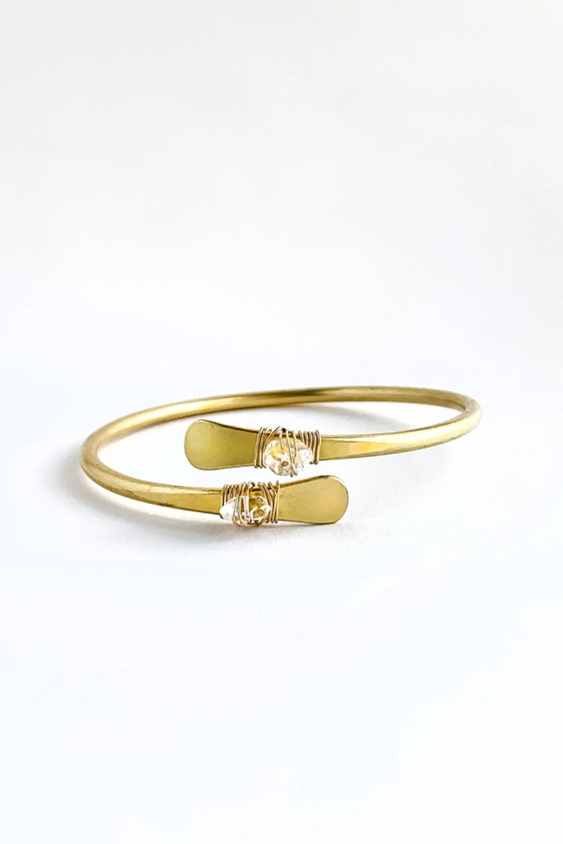 brass herkimer diamond bracelet