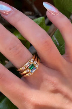 baguettes cz ring | clear