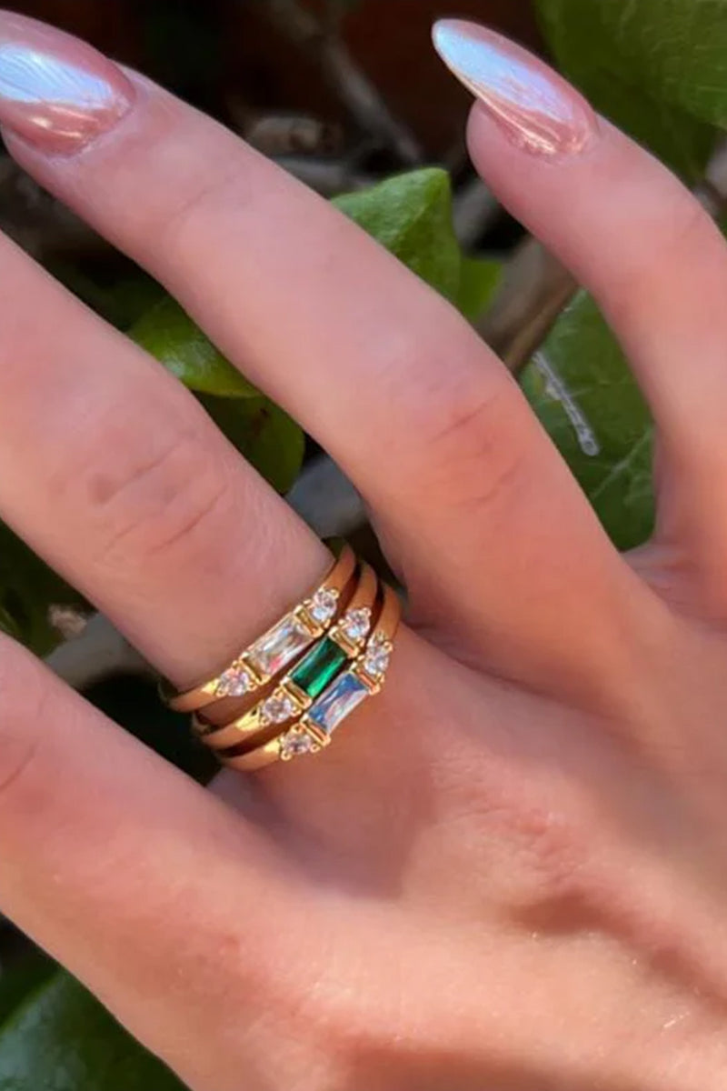 baguettes cz ring | clear