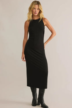 adison second skin midi dress | black