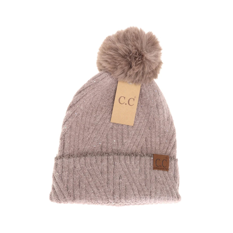 sequin pom beanie | more colors