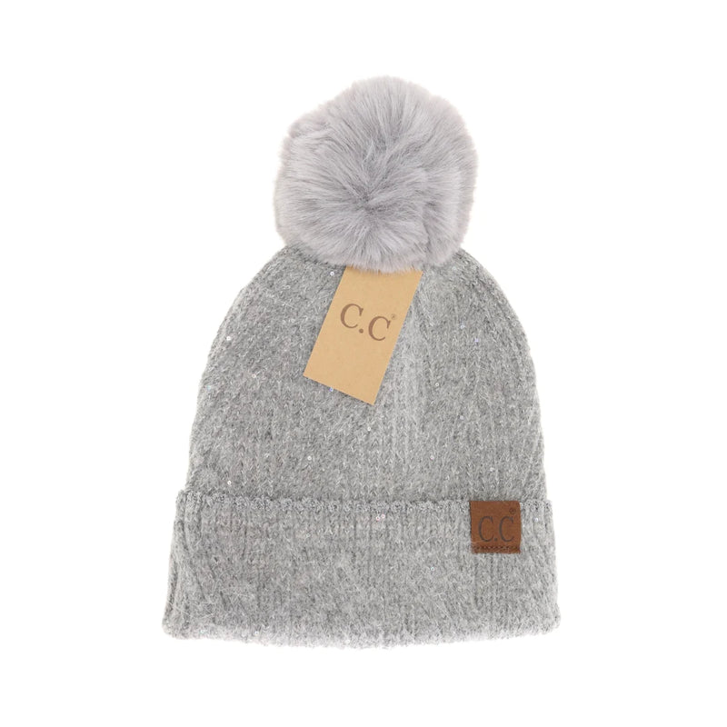 sequin pom beanie | more colors