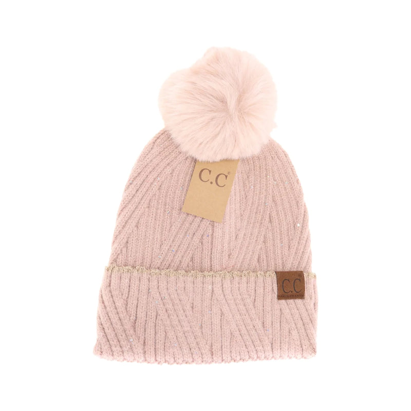 sequin pom beanie | more colors