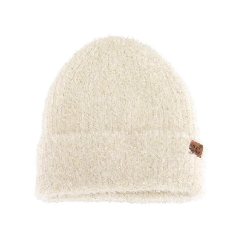 metallic eyelash beanie | more colors