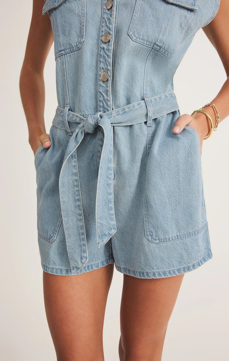 dash soft denim romper