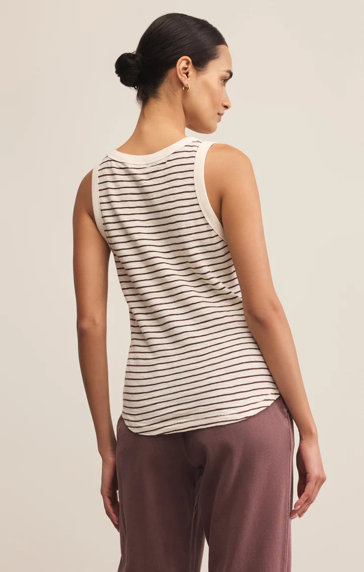 perfect striped tank | sandalwood