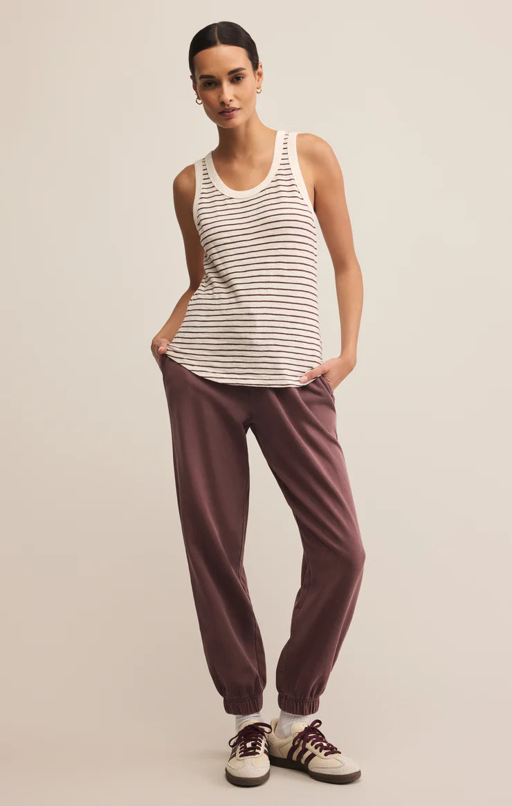 perfect striped tank | sandalwood